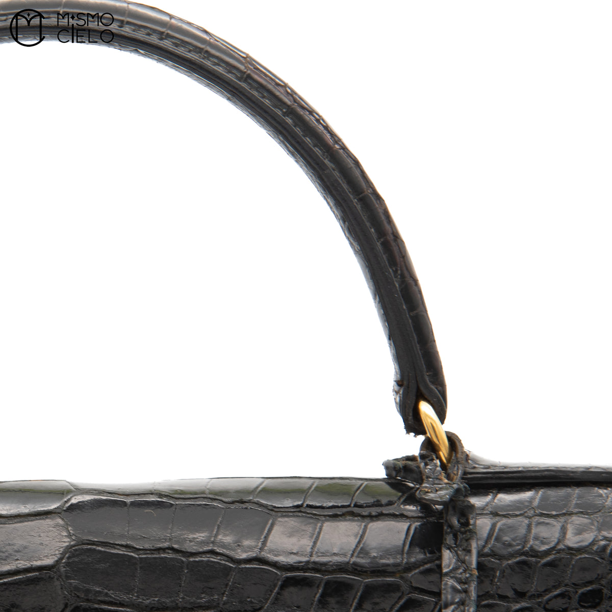 Authenticated Kelly 32 Noir Crocodile Handbag T series