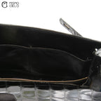 Authenticated Kelly 32 Noir Crocodile Handbag T series