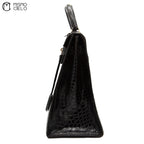 Authenticated Kelly 32 Noir Crocodile Handbag T series