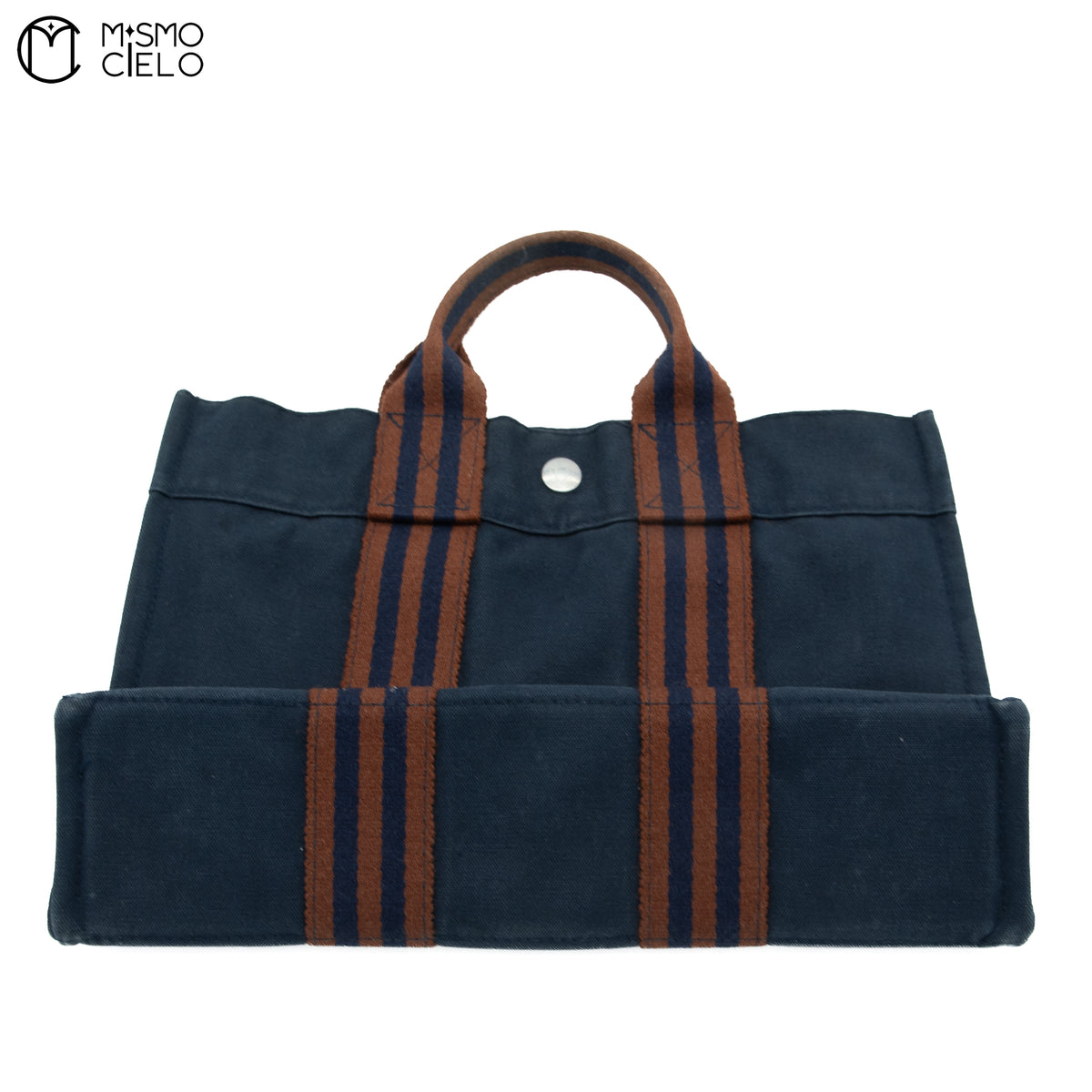 HERMES Fourre-Toet Tote Bag Navy and Red PM