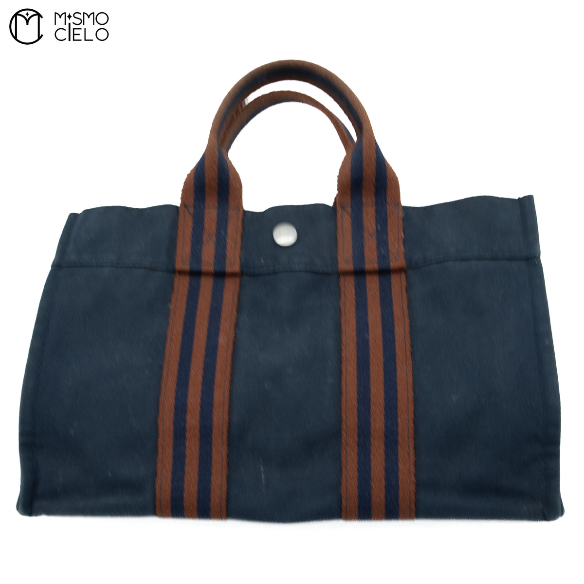 HERMES Fourre-Toet Tote Bag Navy and Red PM