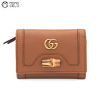 Bamboo GG Marmont 658633 Leather Compact Wallet