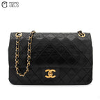 Double flap lambskin Matelasse Turn lock