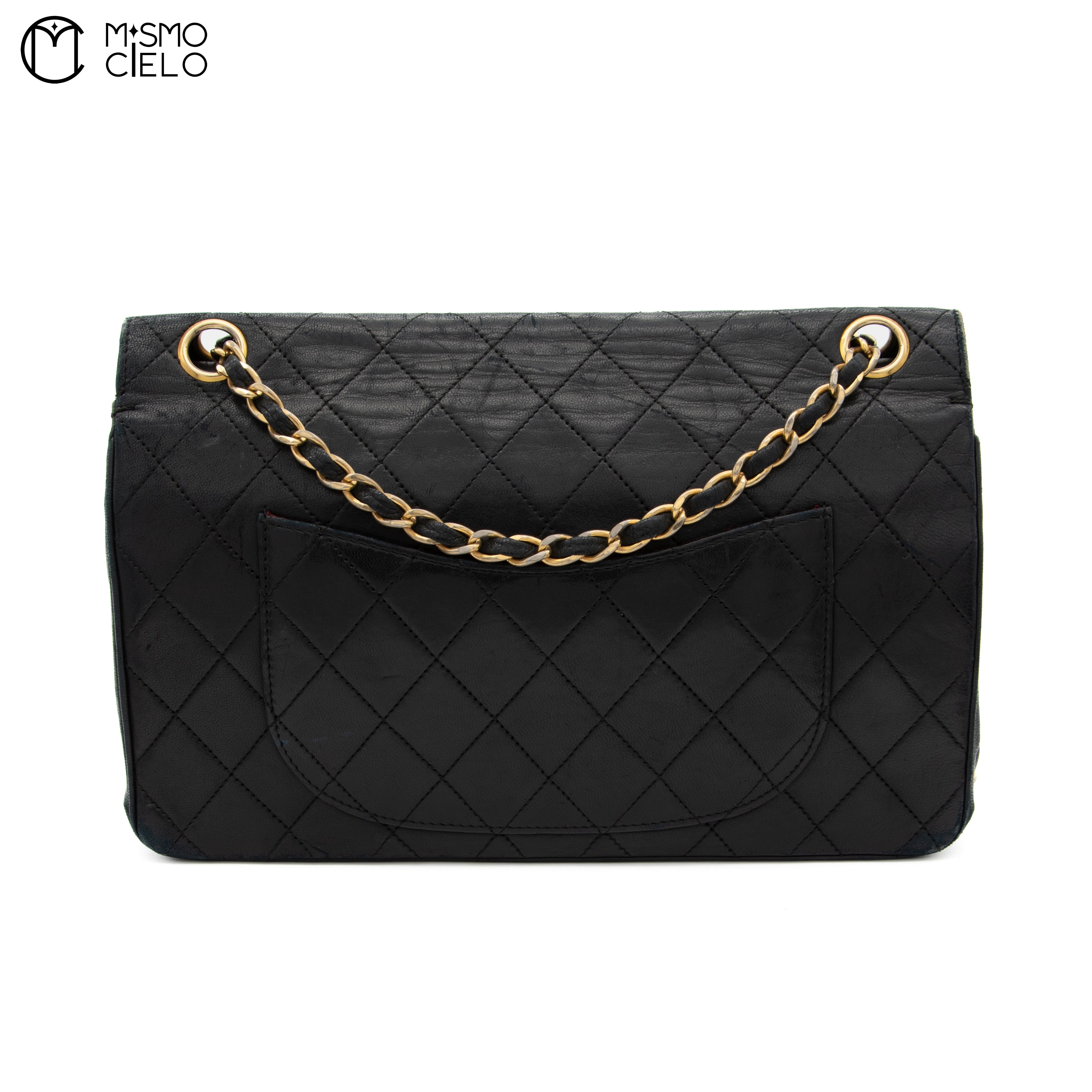 Double flap lambskin Matelasse Turn lock