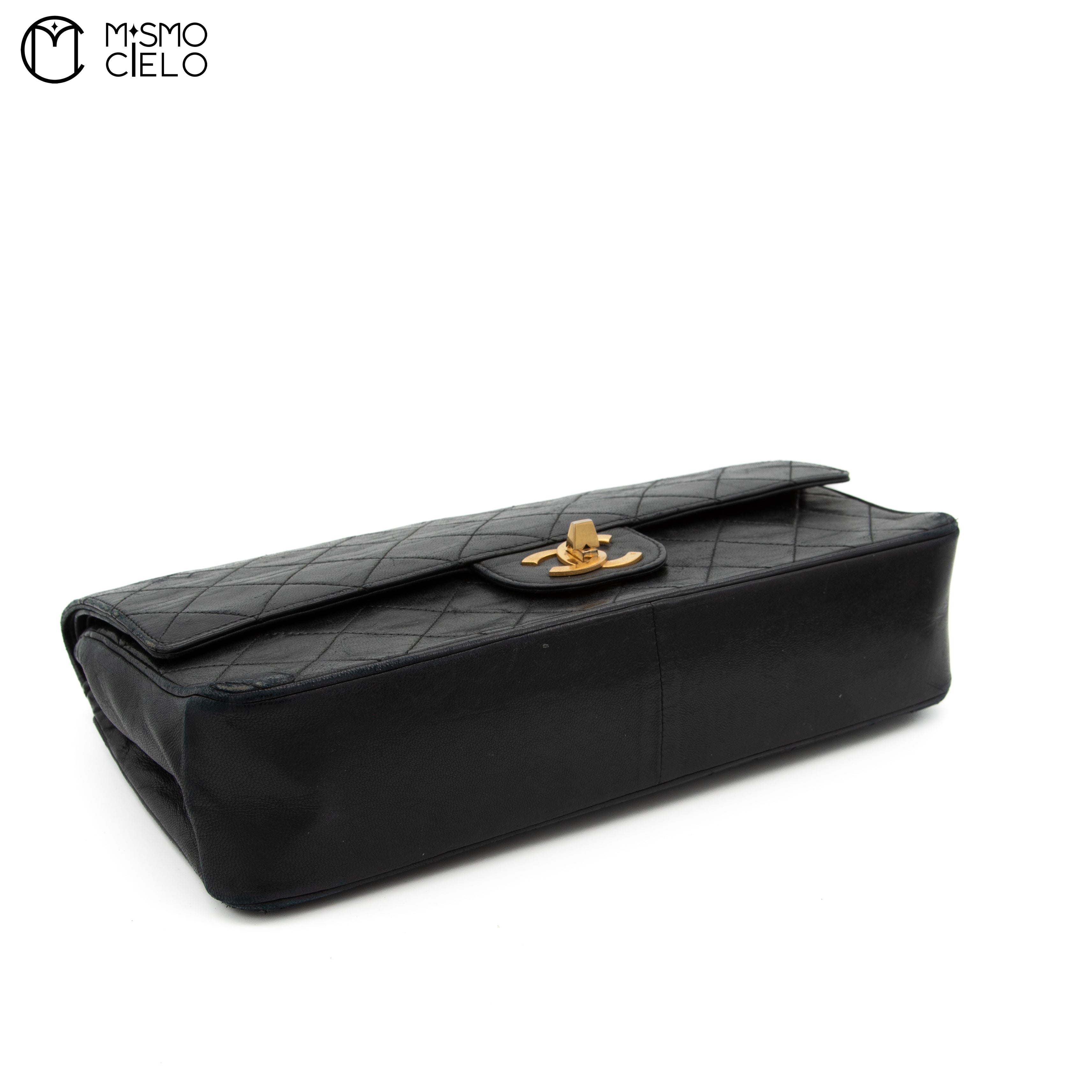 Double flap lambskin Matelasse Turn lock