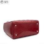 Lady Dior handbag Patent Bordeaux RED