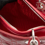 Lady Dior handbag Patent Bordeaux RED
