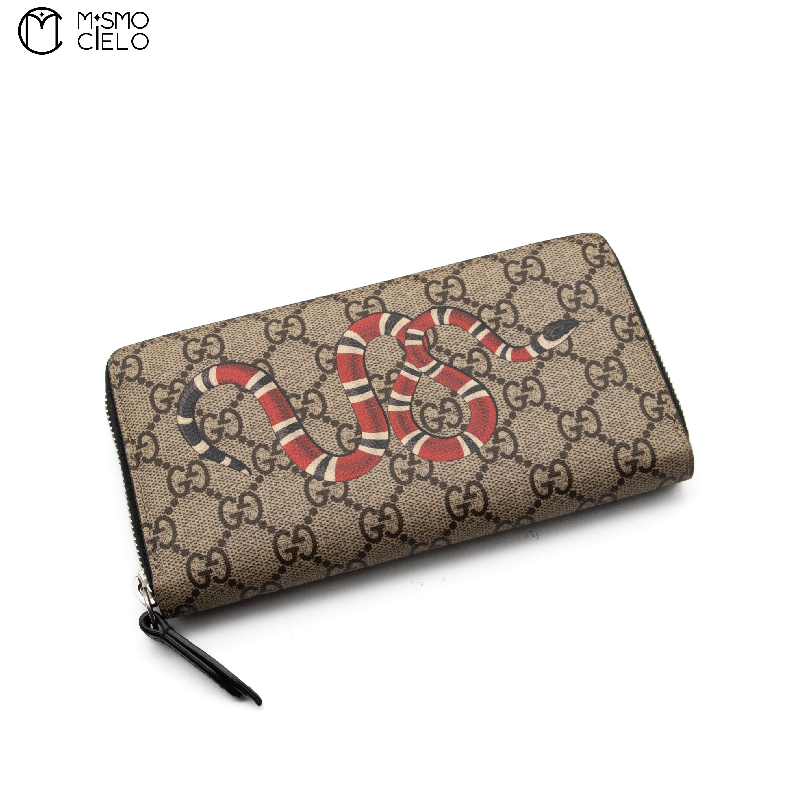 Kingsnake Print GG Supreme Zip Wallet