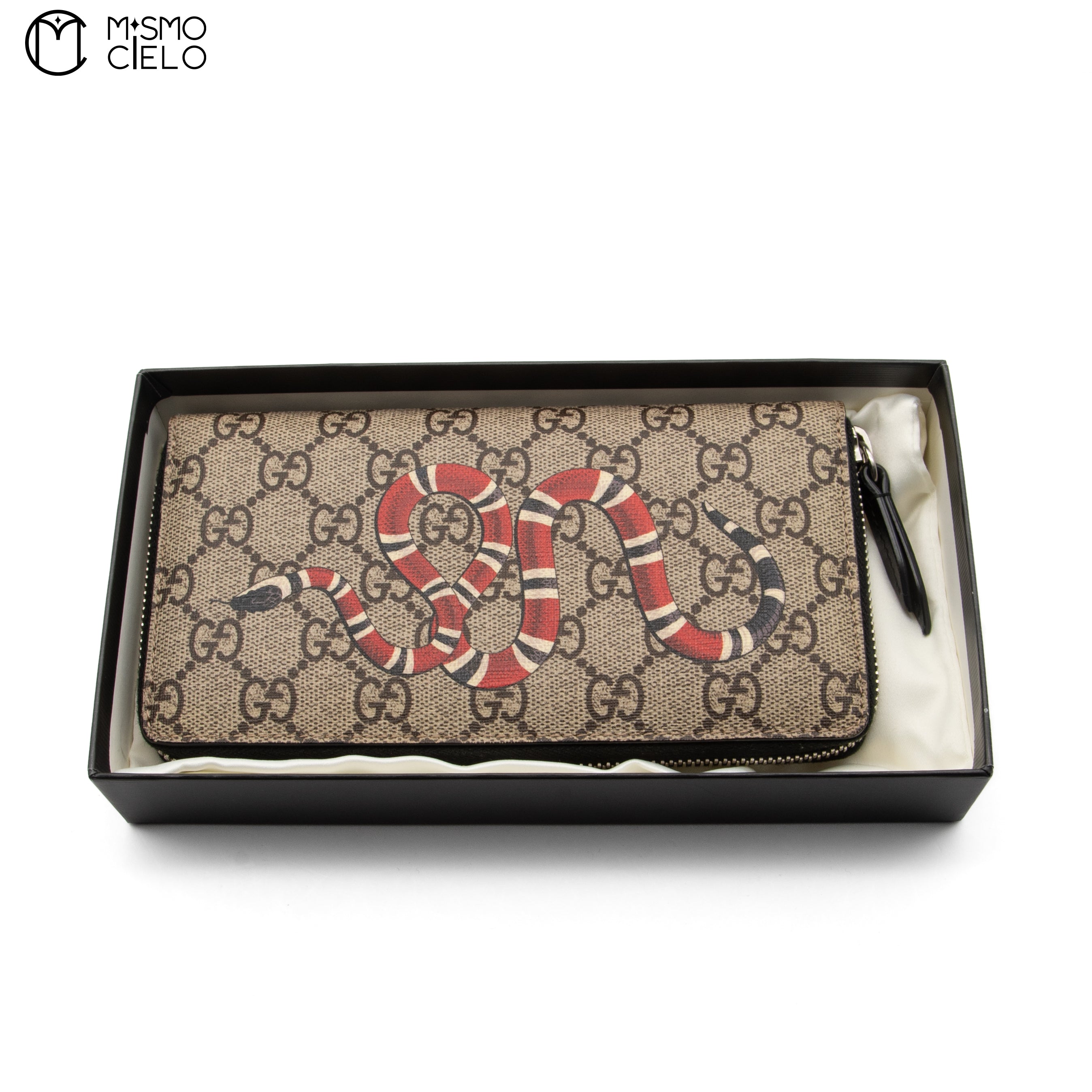 Kingsnake Print GG Supreme Zip Wallet