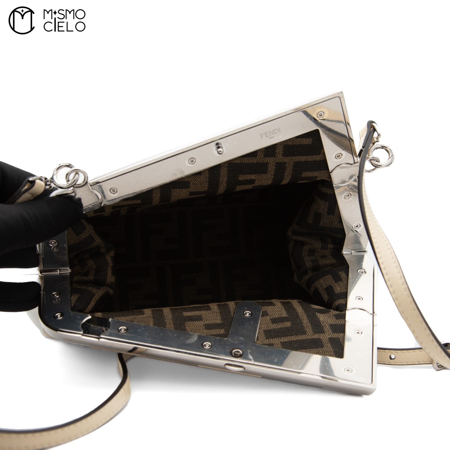 Pochette Fendi First 8BP129 Lamb Leather Multi Colour Brown Bag