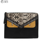 Bugseye Monster Python Leather L-shaped Clutch Bag