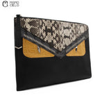 Bugseye Monster Python Leather L-shaped Clutch Bag