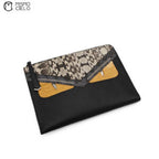Bugseye Monster Python Leather L-shaped Clutch Bag