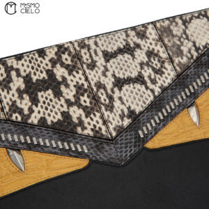 Bugseye Monster Python Leather L-shaped Clutch Bag