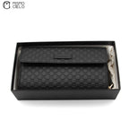 Micro Guccissima Tri-fold Long Black Wallet