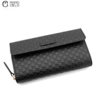 Micro Guccissima Tri-fold Long Black Wallet