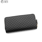 Micro Guccissima Tri-fold Long Black Wallet
