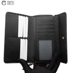 Micro Guccissima Tri-fold Long Black Wallet