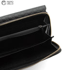 Micro Guccissima Tri-fold Long Black Wallet
