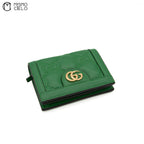 GG Matelasse Bi-fold Wallet in Quilted Green Leather