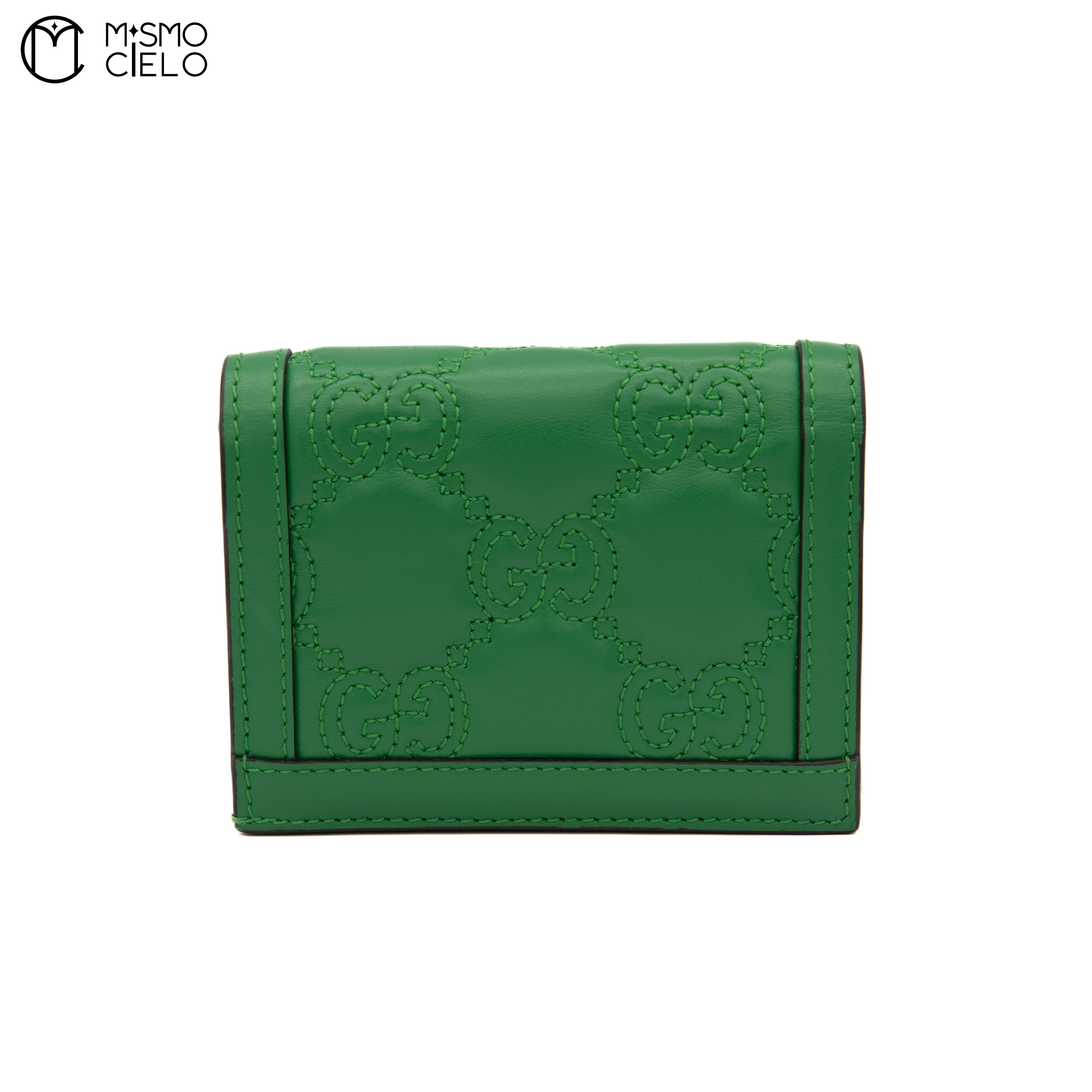 GG Matelasse Bi-fold Wallet in Quilted Green Leather