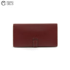 Bearn Box Calf Rouge Ash Wallet D Engraved