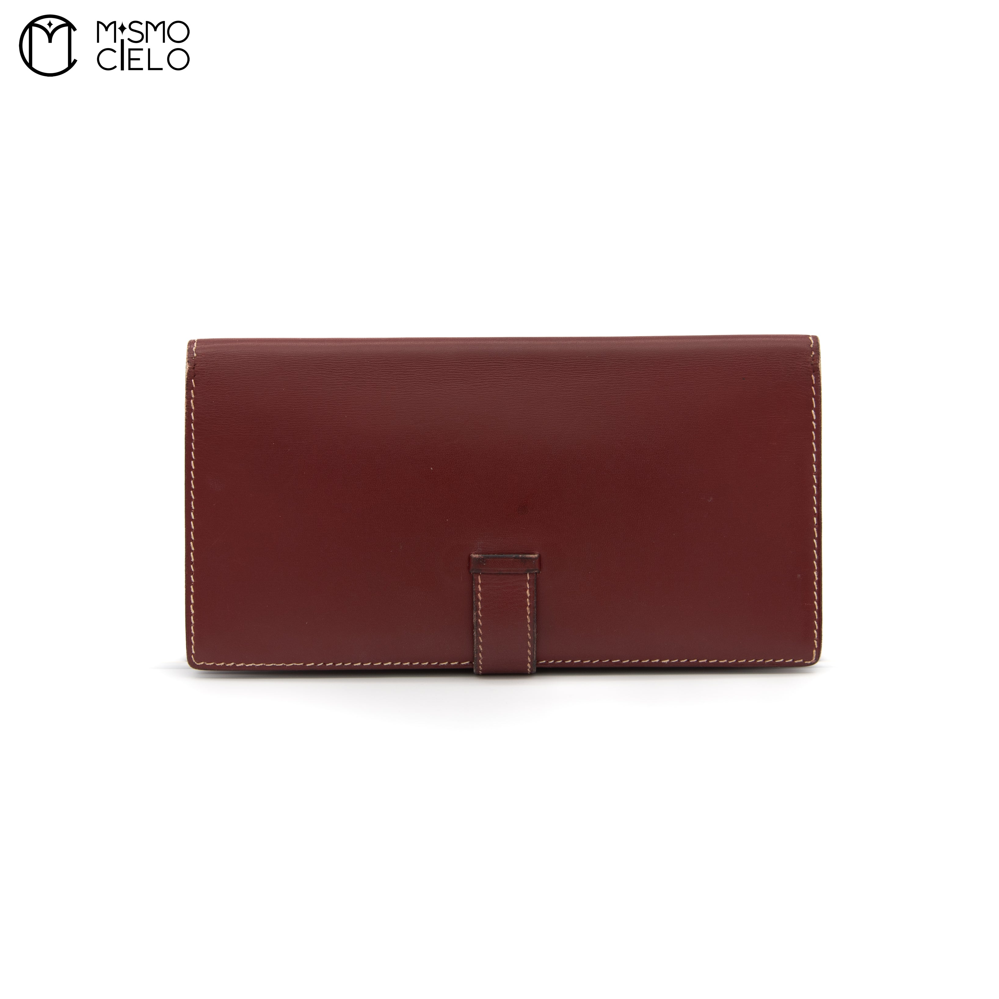 Bearn Box Calf Rouge Ash Wallet D Engraved