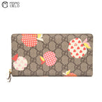 Round Zip Apple Logo long wallet