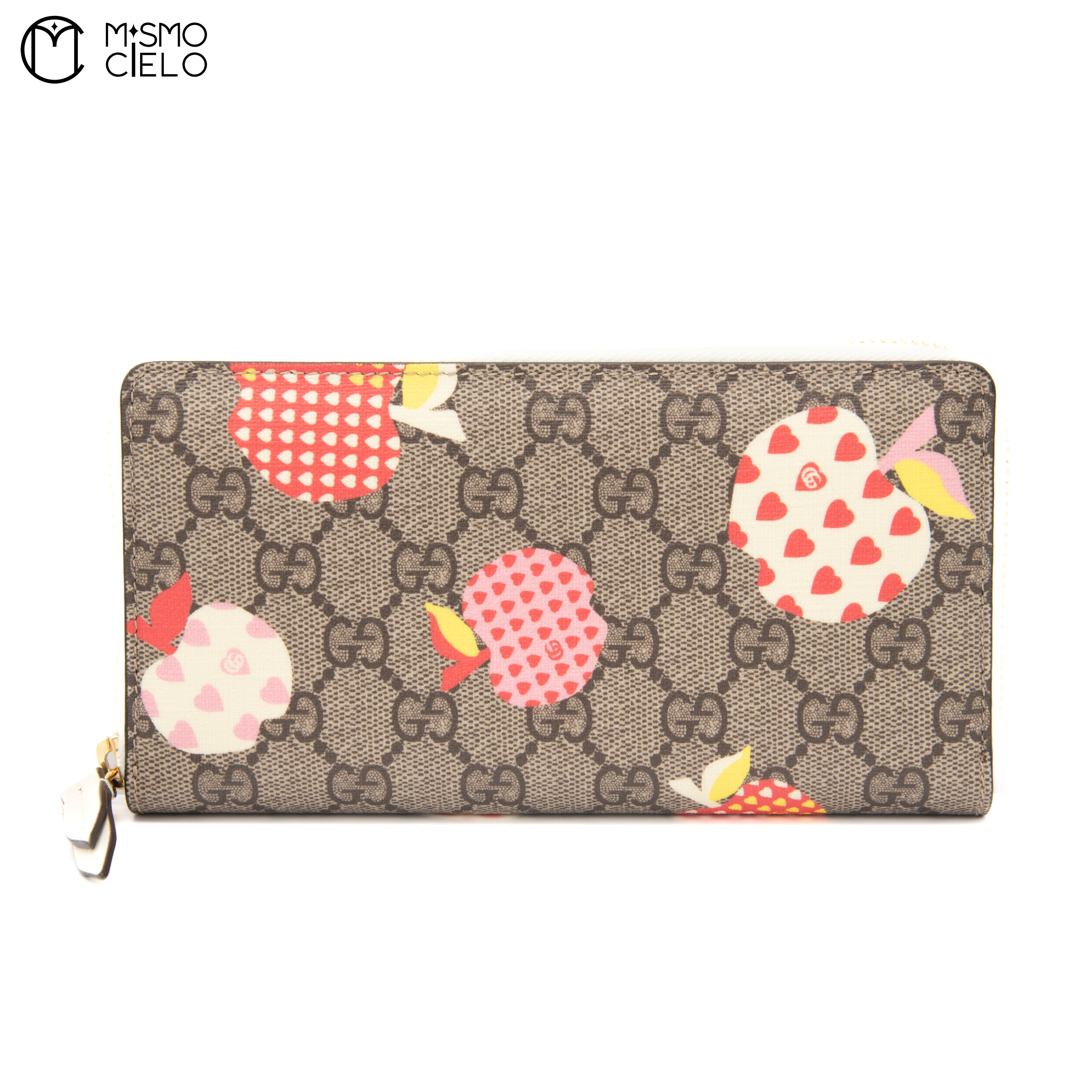 Round Zip Apple Logo long wallet