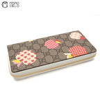 Round Zip Apple Logo long wallet