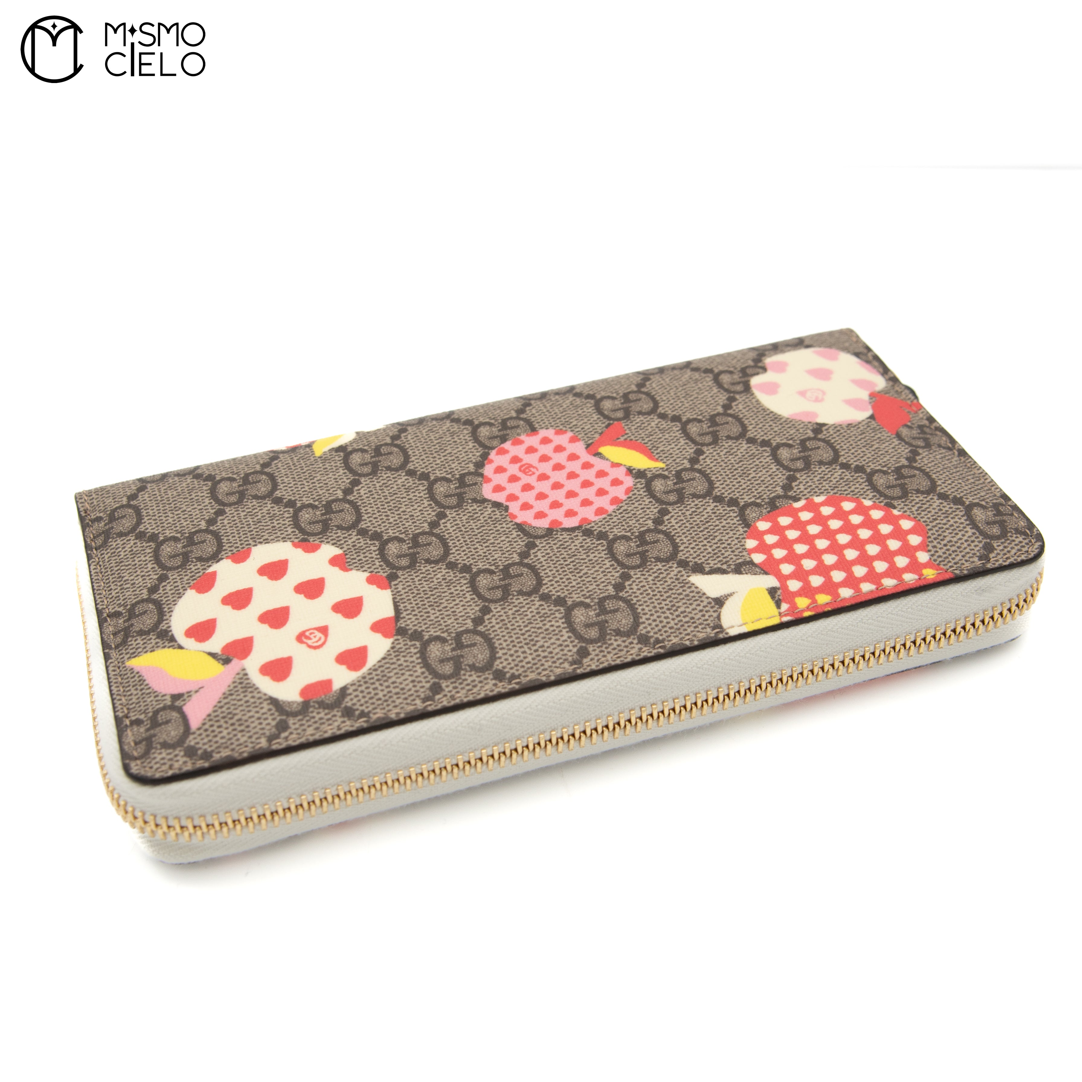 Round Zip Apple Logo long wallet