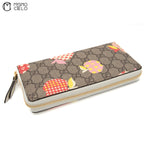 Round Zip Apple Logo long wallet
