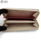 Round Zip Apple Logo long wallet