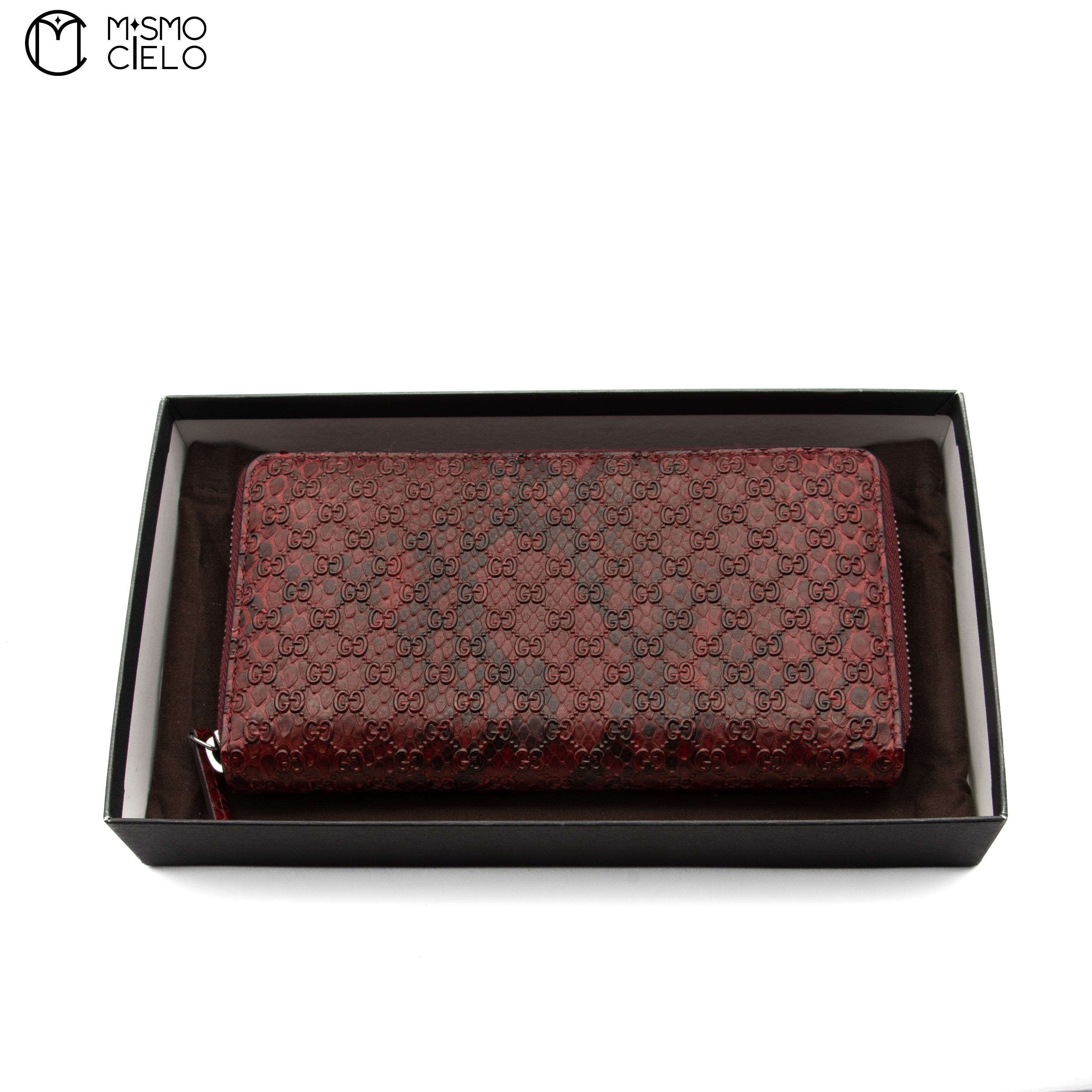 Maroon Python Print Wallet