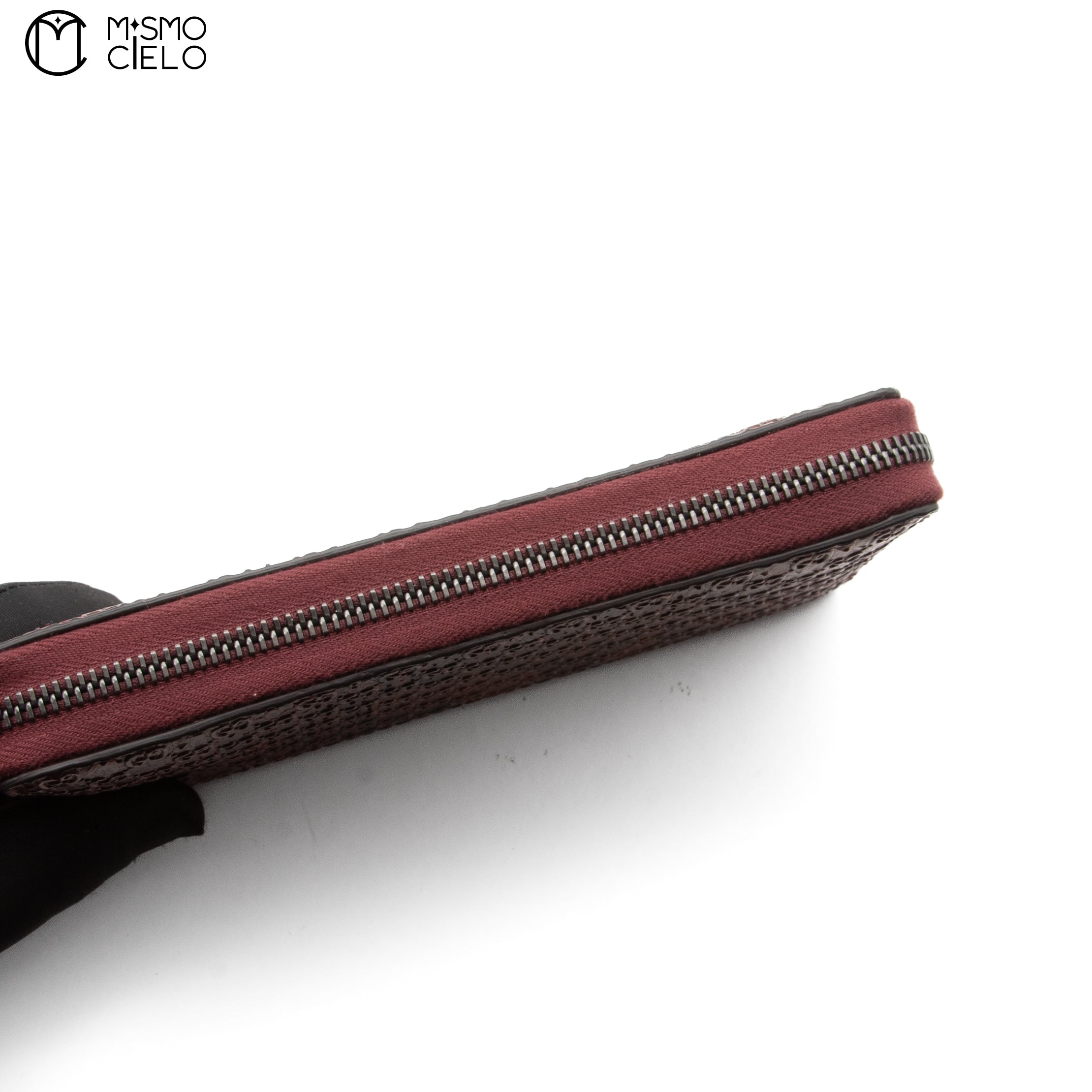 Maroon Python Print Wallet