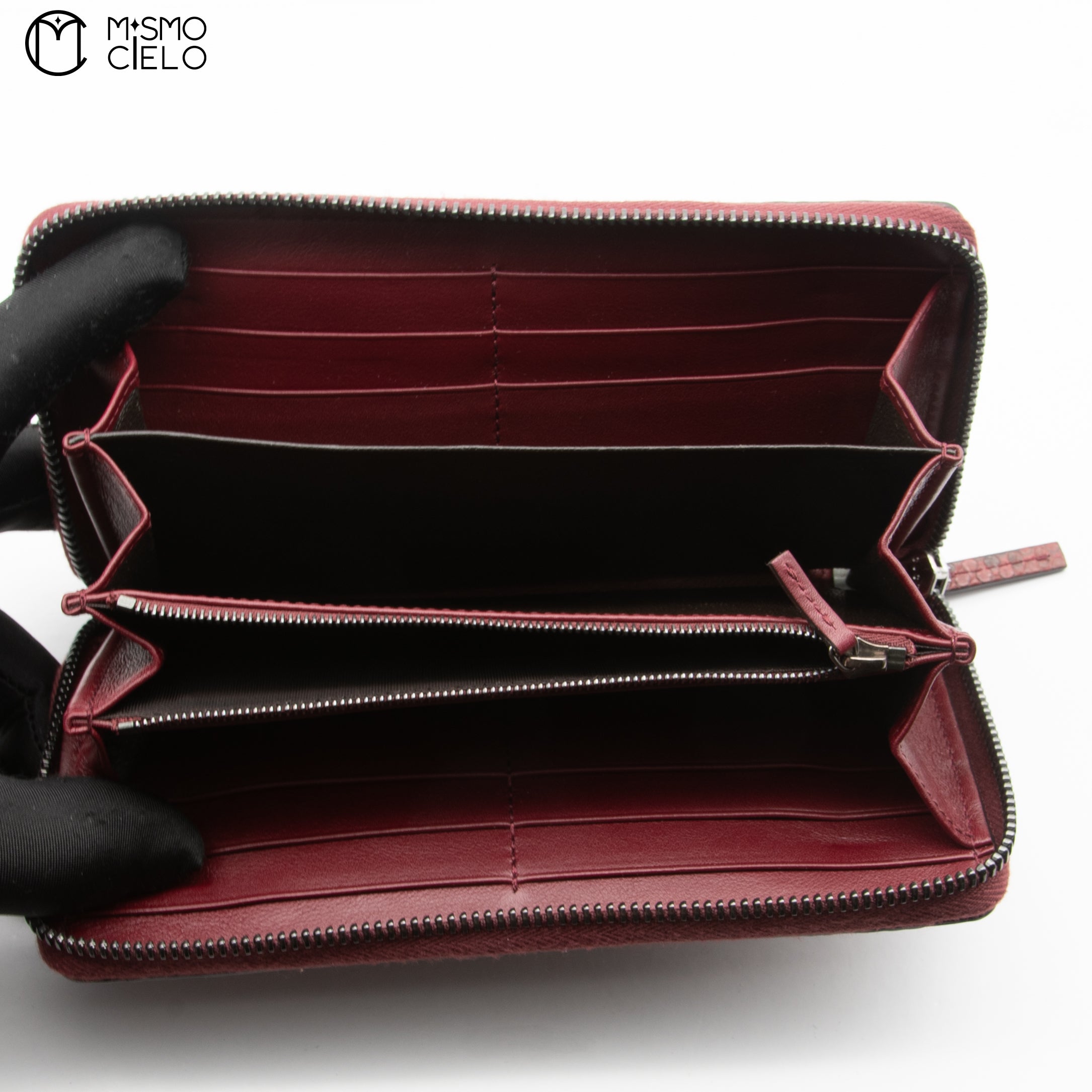 Maroon Python Print Wallet