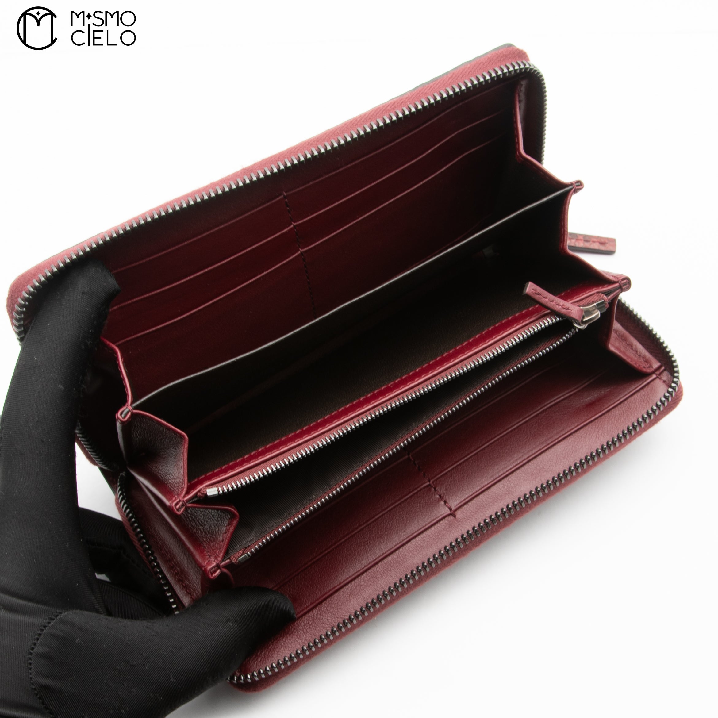 Maroon Python Print Wallet