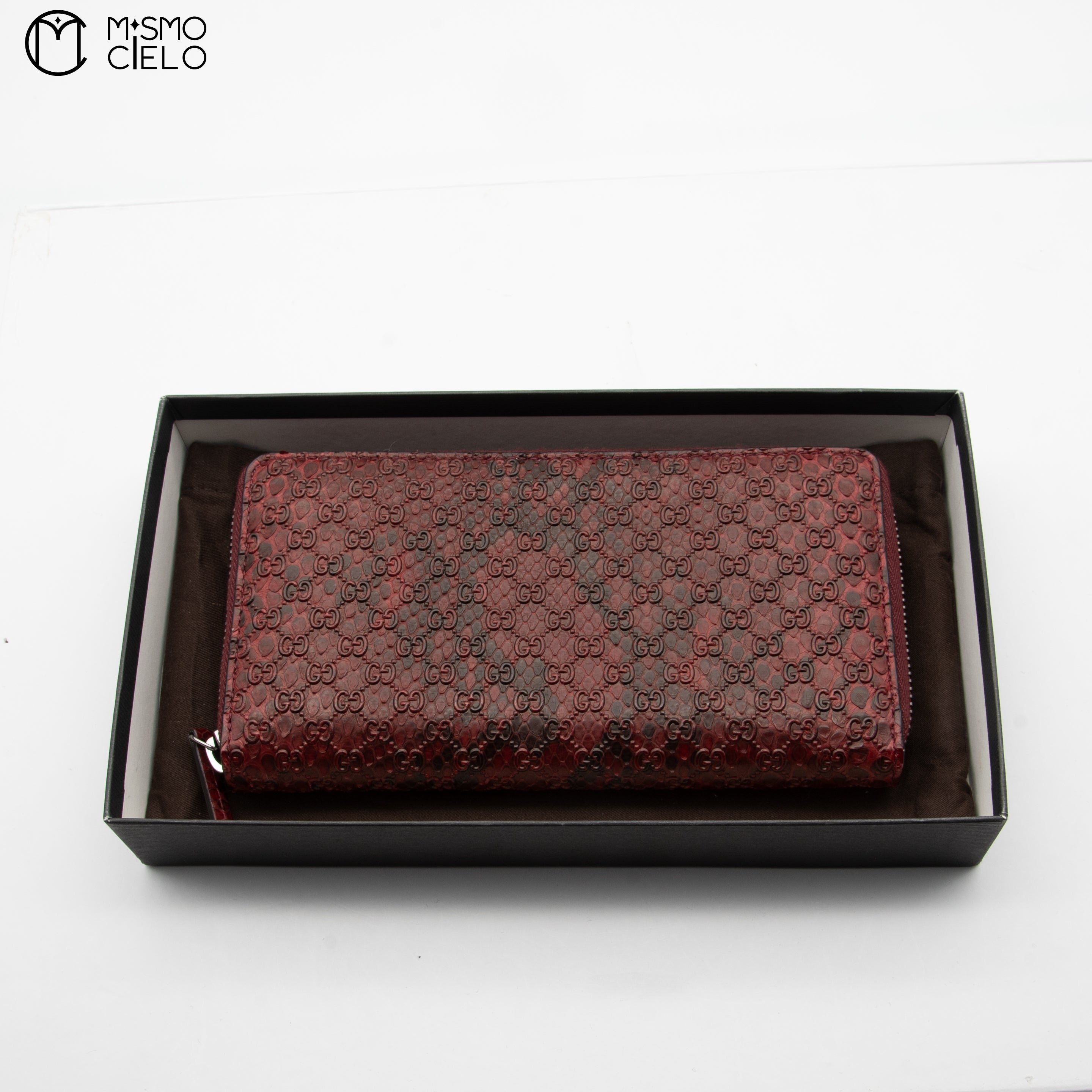 Maroon Python Print Wallet
