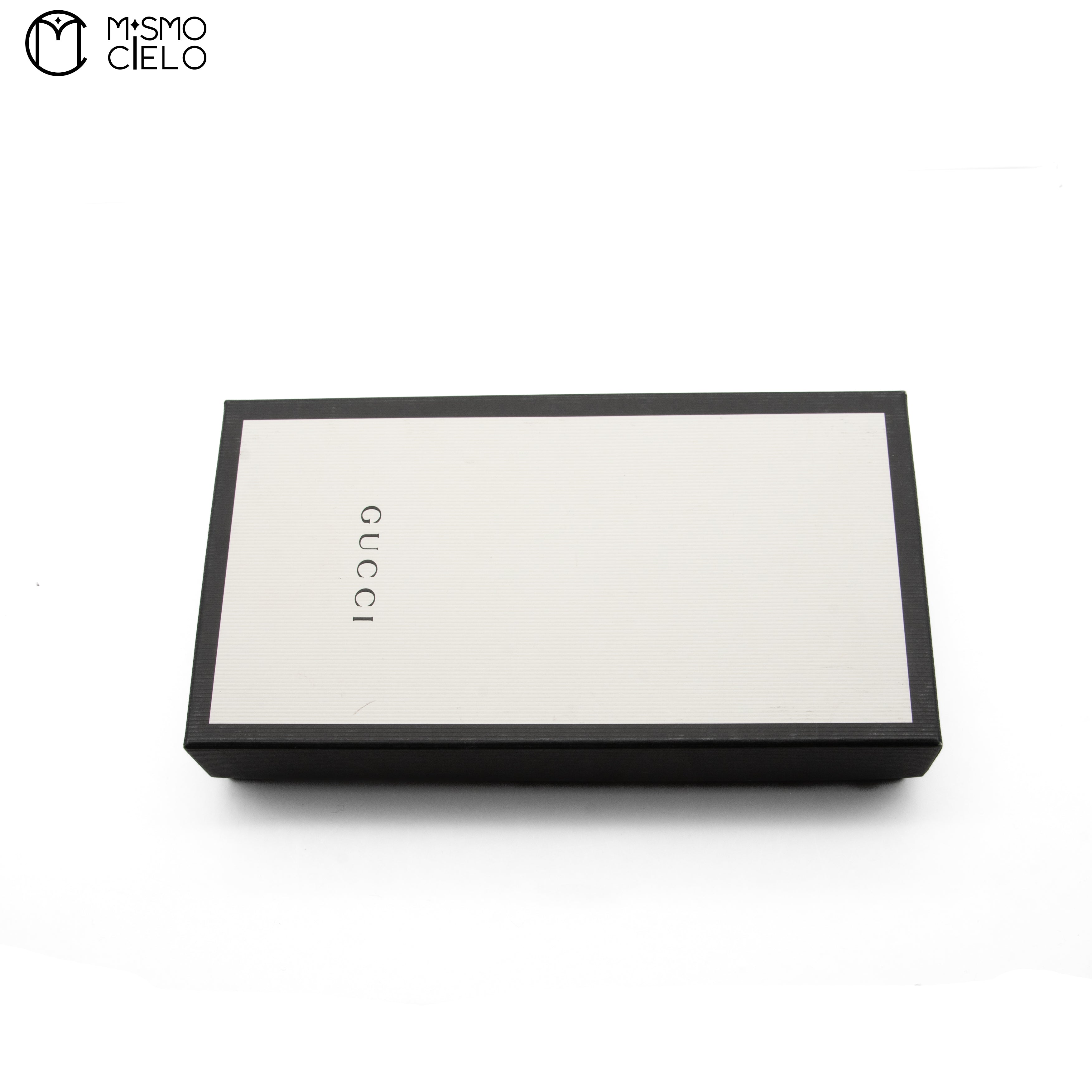 GUCCI Black Leather Embossed Logo Round Zip Wallet * ^