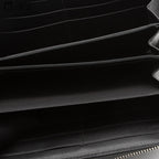 GUCCI Black Leather Embossed Logo Round Zip Wallet * ^