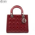 Lady Dior Cannage Cherry Red Enamel Shoulder Bag