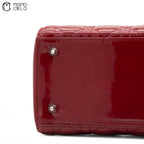 Lady Dior Cannage Cherry Red Enamel Shoulder Bag