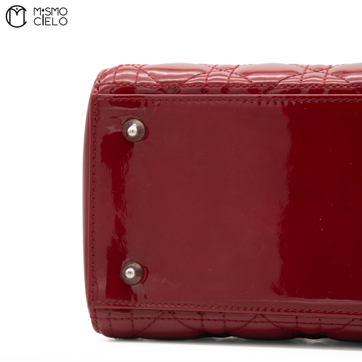 Lady Dior Cannage Cherry Red Enamel Shoulder Bag