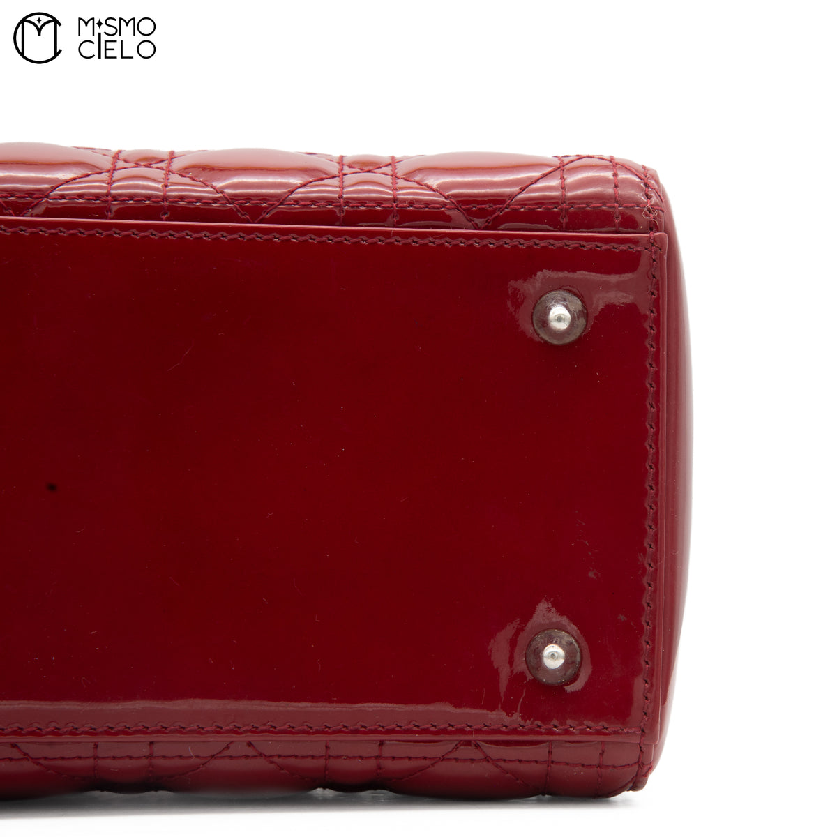 Lady Dior Cannage Cherry Red Enamel Shoulder Bag