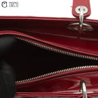 Lady Dior Cannage Cherry Red Enamel Shoulder Bag