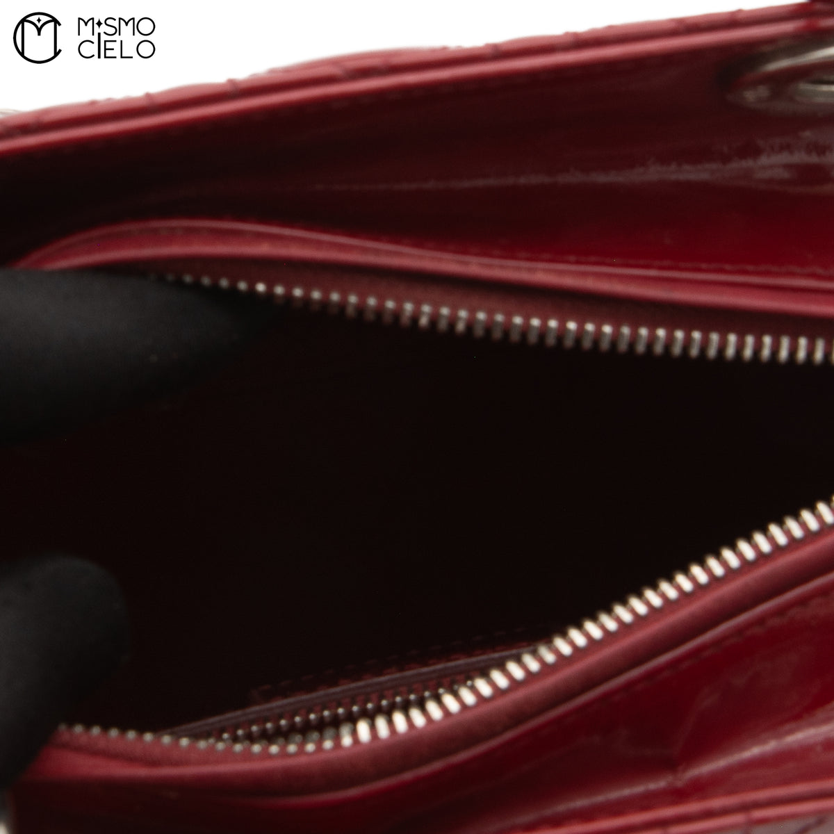 Lady Dior Cannage Cherry Red Enamel Shoulder Bag