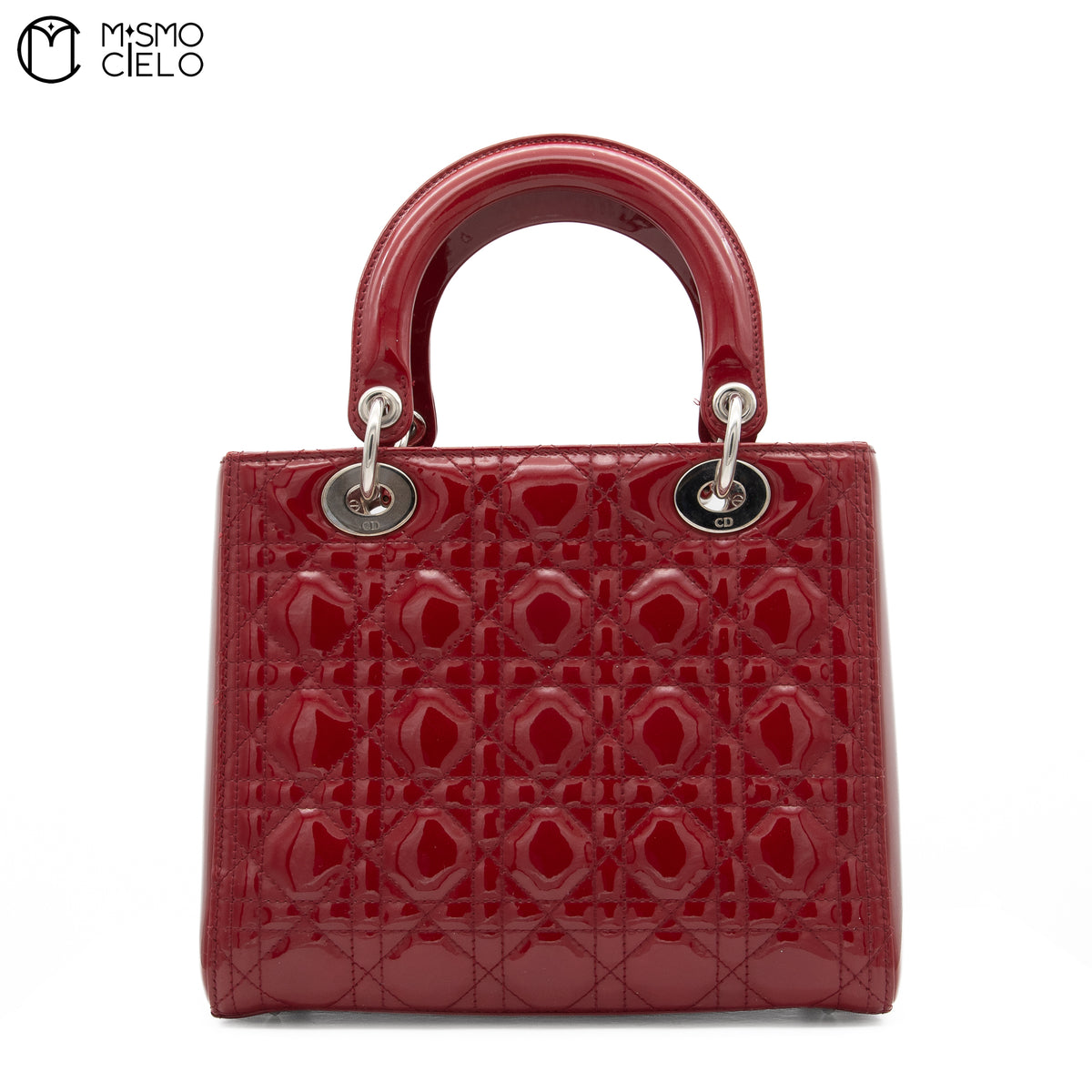 Lady Dior Cannage Cherry Red Enamel Shoulder Bag