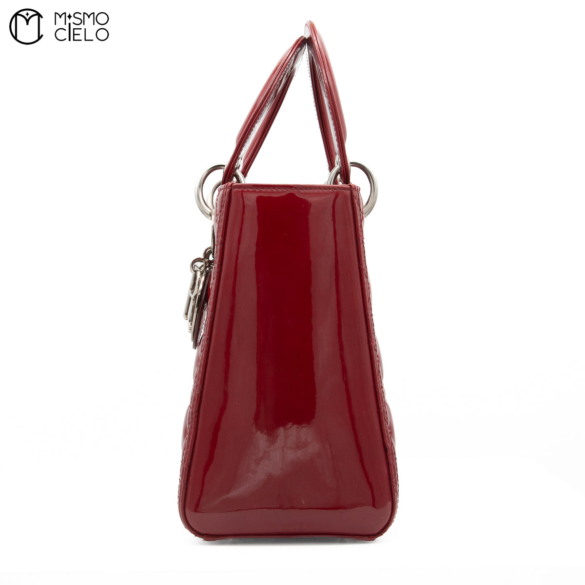 Lady Dior Cannage Cherry Red Enamel Shoulder Bag