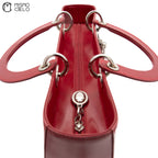 Large Lady Dior Handbag with Long Strap Red