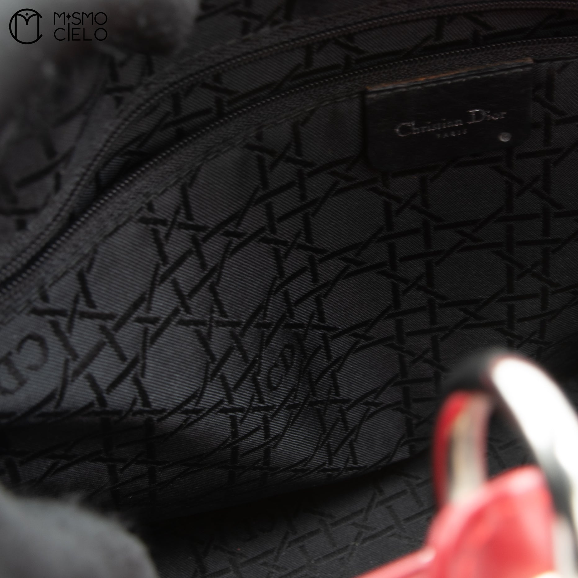Large Lady Dior Handbag with Long Strap Red